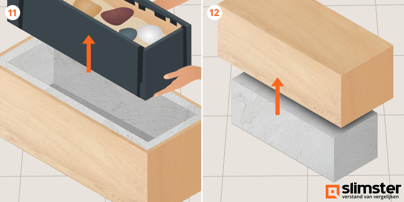 Betonnen plantenbak maken stap 11/12